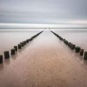 by Steven Put - Landscapes Waterscapes ( water, log exposure, waterscape, breakwater, sea, beach, landscape )