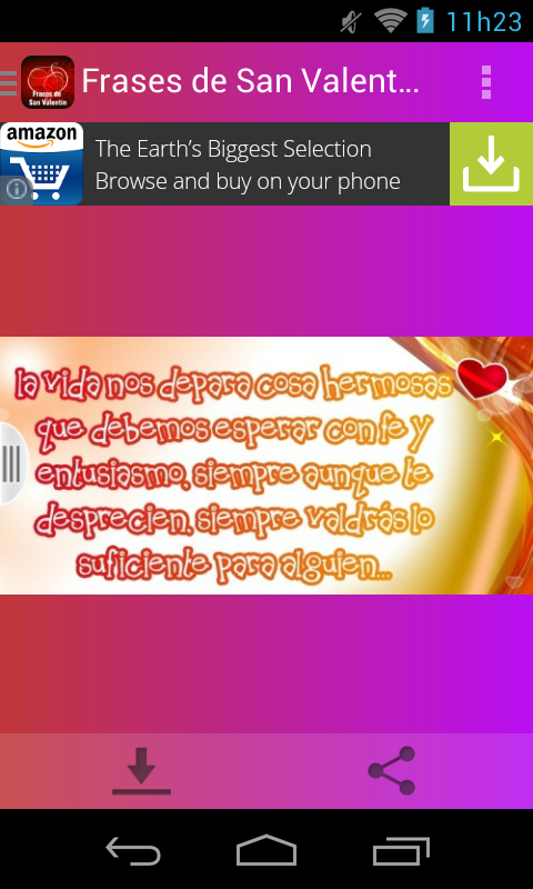 Android application Frases de San Valentin screenshort