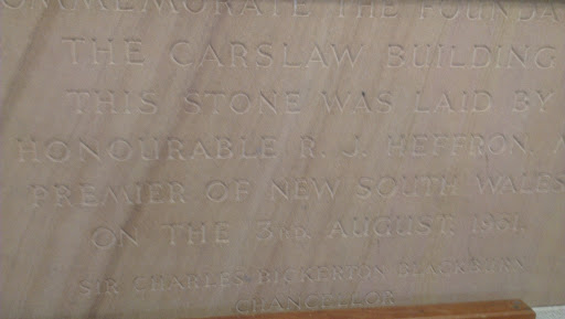 Carslaw Building 1961 Foundation Commemoration