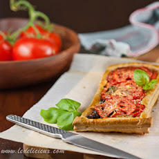 Caramelised Onion, Tomato and Basil Tart