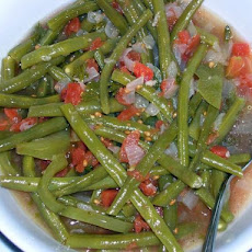 Fassolakia Freska Me Domata - Greek Green Beans & Tomato