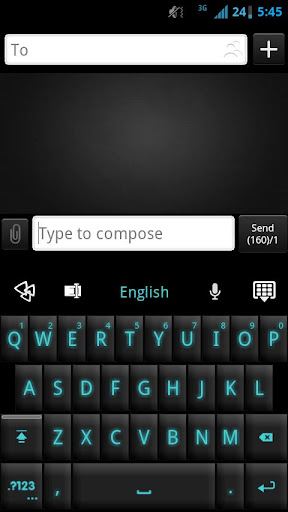 GO Keyboard Black Cyan Theme