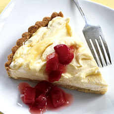 Lemon Cloud Tart with Rhubarb Compote