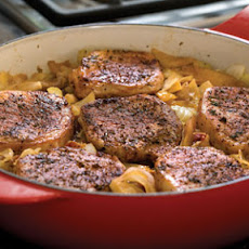 Pork Chops, Cabbage, and Apples