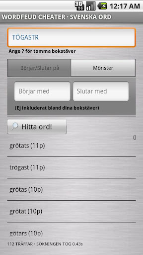 Wordfeud Cheater - Swedish