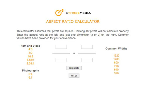 Aspect Ratio Calculator