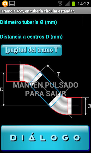 CÁLCULO DE TUBERÍAS A 45º