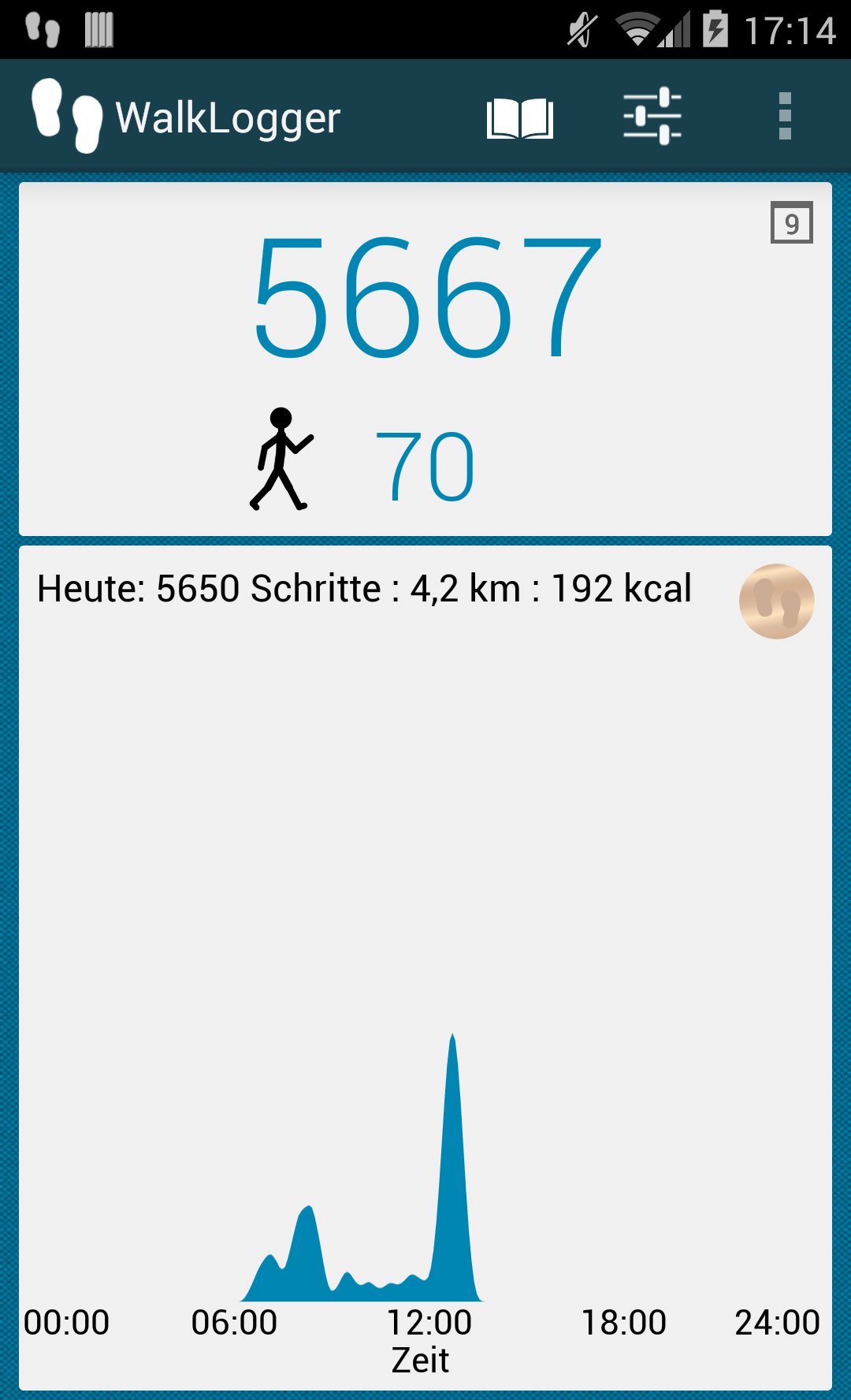Android application WalkLogger pedometer screenshort
