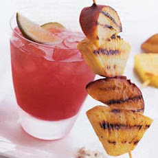 Skewered Grilled Fruit with Minted Yogurt Honey Sauce