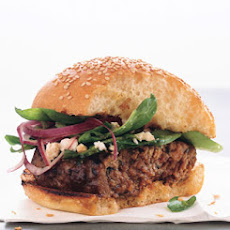 Greek Lamb Burgers with Spinach and Red Onion Salad