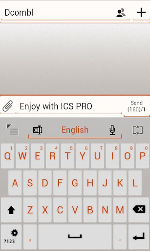 GO Keyboard ICS WHITE Orange