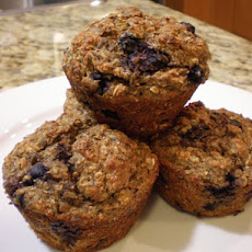 High Protein, High Fiber Blueberry Muffins