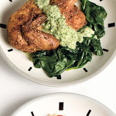 Spice-Roasted Cornish Hens with Cucumber-Yogurt Sauce