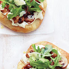 Individual Mushroom, Onion, and Arugula Pizzas