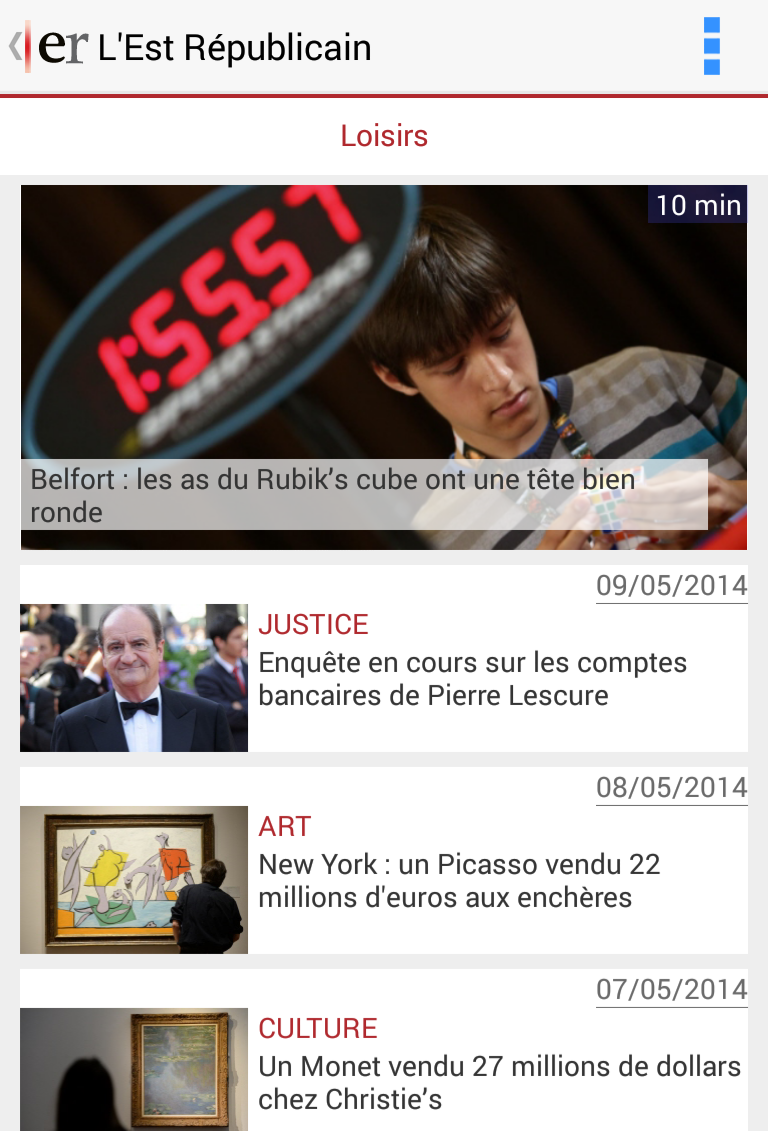 Android application L'Est Républicain screenshort