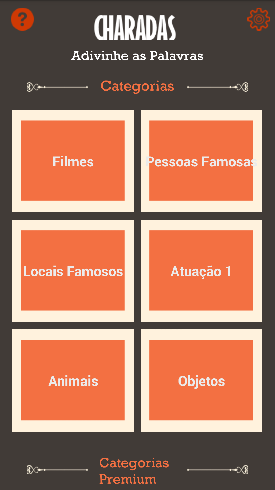 Android application Charadas Adivinhe as Palavras screenshort