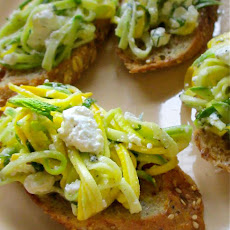 Crostini with Zucchini Squash and Feta