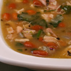 Chicken and Pinto Bean Soup with Lime and Cilantro