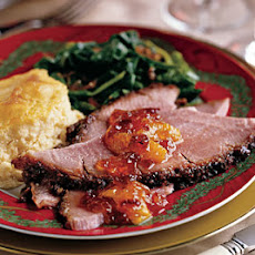 Ham with Bourbon, Molasses, and Pecan Glaze