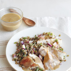 Chicken Breasts with Lentil-Radish-Mint Salad