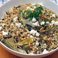 Fregola with Artichokes, Feta, Almonds, and Herbs