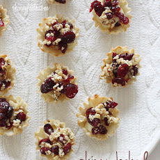 Skinny Baked Brie Phyllo Cups with Craisins and Walnuts
