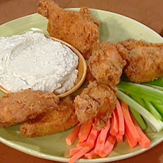 Kicked Up Chicken Wings with Blue Cheese Dipping Sauce