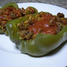 Ground Beef Stuffed Green Bell Peppers