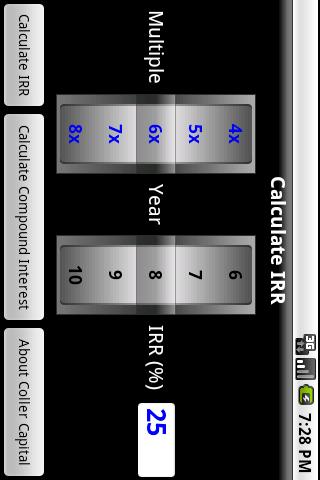 Coller Capital IRR Calculator