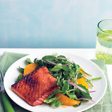 Soy-Glazed Salmon with Watercress Salad