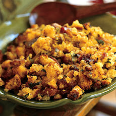 Cornbread Stuffing with Ham, Chestnuts, and Sage
