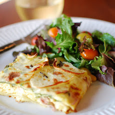 Frittata with Prosciutto, Potatoes, Goat Cheese & Thyme