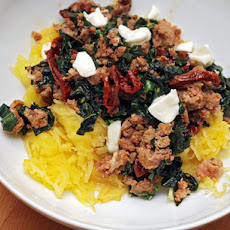 Spaghetti Squash with Sausage, Kale, and Sun-dried Tomatoes