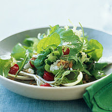 Arugula, Frisee, and Red-Leaf Salad with Strawberries