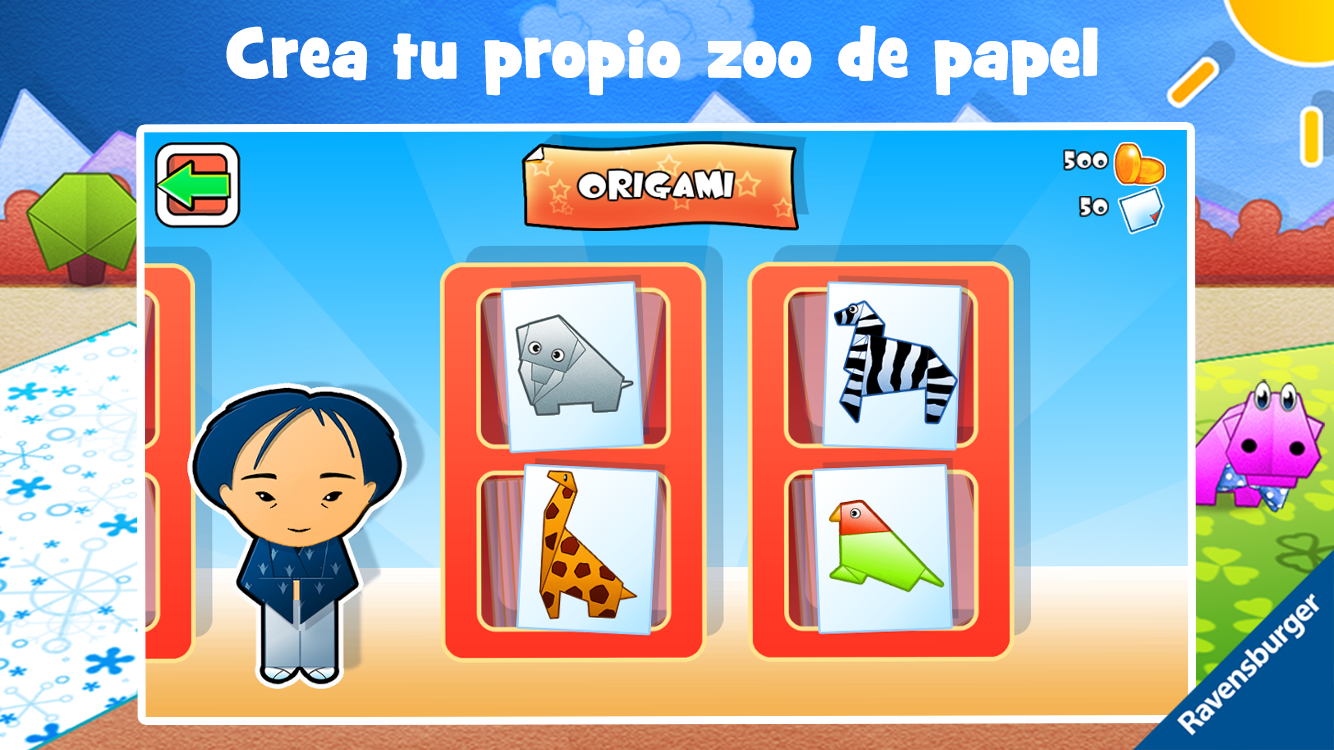 Android application Play-Origami Zoo screenshort