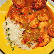 Shrimp and Rice With Sweet Red Sauce