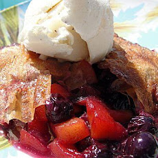 Blueberry-Peach Cobblers for 2