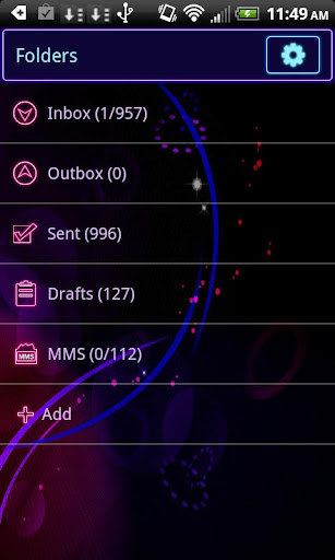 GO SMS Pink Neon Theme ics