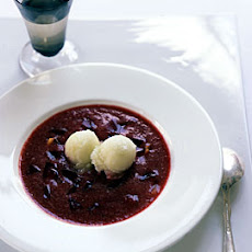 Plum Soup with Honeydew Tarragon Ice