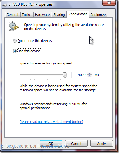 How to use a removable disk for Windows Vista's ReadyBoost? Increase your  system performance by using your pen drive as an alternative to extra RAM |  EkendraOnLine.com
