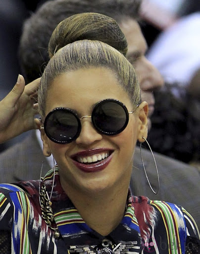 Beyonce at NBA game, Monday, April 16, 2012, in Newark, N.J.