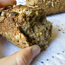 Baguette aux Céréales, Gluten-Free (French multigrain bread)