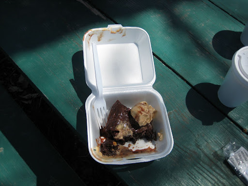 Brownie und Eis