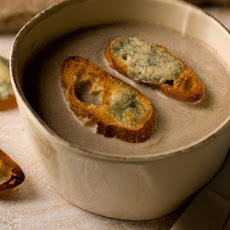 Creamy Mushroom Soup with Blue Cheese Toasts Recipe