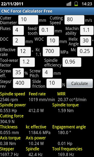 CNC Force Calculator Free