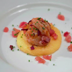 LoLa Shrimp and Parmesan Polenta Grits with Tomato Basil Concasse