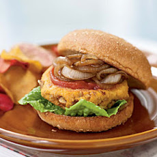 Sweet Potato-Pecan Burgers with Caramelized Onions