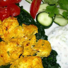 Chicken Tikka With Baby Spinach and Tomatoes