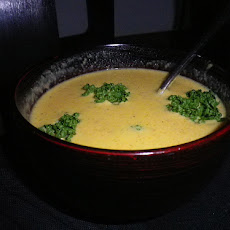 Broccoli-Leek Soup With Lemon-Chive Cream