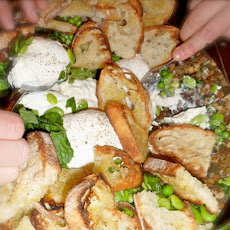 Fava Beans and Peas with Burrata